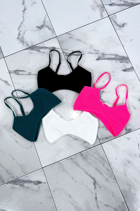 Absolute Ribbed Bust Rounded Bra Top Crop Top EDGE