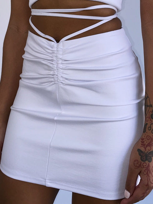 Maddy Wrap Around Skirt - White - KNOWSTYLE - EDGE - EDGEONLINESTORE