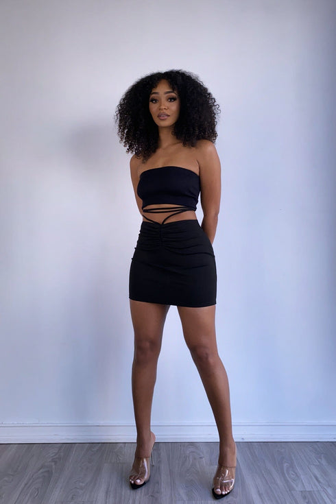 Maddy Wrap Around Skirt - Black - KNOWSTYLE - EDGE - EDGEONLINESTORE