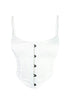 Aisha Satin Front Closure Corset - White - EDGEbyKS