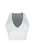 Ice Cream Basic Deep V Crop Top - White - EDGEbyKS