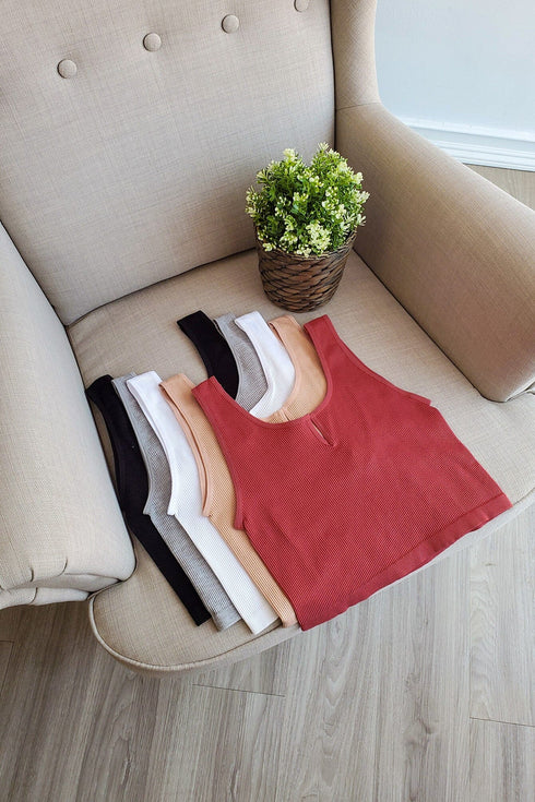 My Everything Tank Crop Top - White/Heather Grey/Black/Nude/Dusty Rose - KNOWSTYLE - EDGE - EDGEONLINESTORE