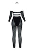 Claude Grommet Leather Mesh Jumpsuit Rompers + Jumpsuits EDGE