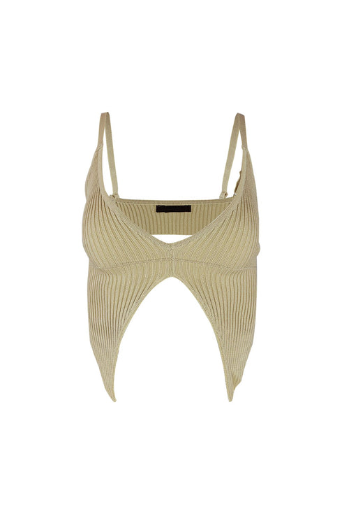 Guiliana Knit V Neck Top Top EDGE Small Natural