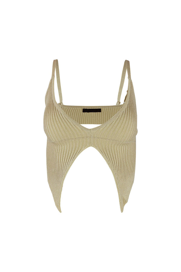 Guiliana Knit V Neck Top Top EDGE Small Natural