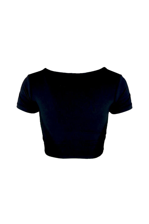 About It V Neck Short Sleeve Crop Top Top EDGE