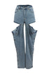 Jasper Side Cutout With Button Jeans jeans EDGE Small Denim