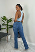Ah Yah So Nice High Waist Front Split Straight Jeans - Medium Wash - KNOWSTYLE - EDGE - EDGEONLINESTORE