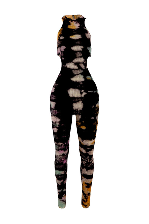 Maple Tie Dye Sleeveless Jumpsuit Rompers + Jumpsuits EDGE Small Multi
