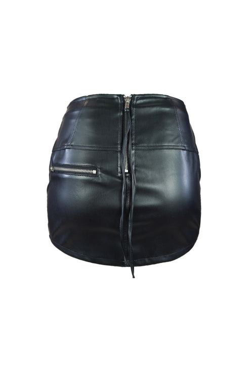 Heart Racer Mid Rise PU Leather Mini Skirt SKIRT EDGE
