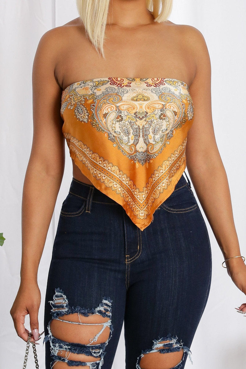 satin bandana top