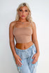 Khloe Clear Strap Crop Top Crop Top EDGE Small/Medium Mocha