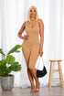 Basic Tank Skinny Midi Romper - Mocha - KNOWSTYLE - EDGE - EDGEONLINESTORE