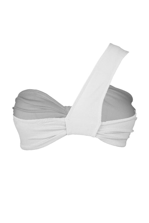 Beach Babe One Shoulder Crop Top - White - EDGEbyKS
