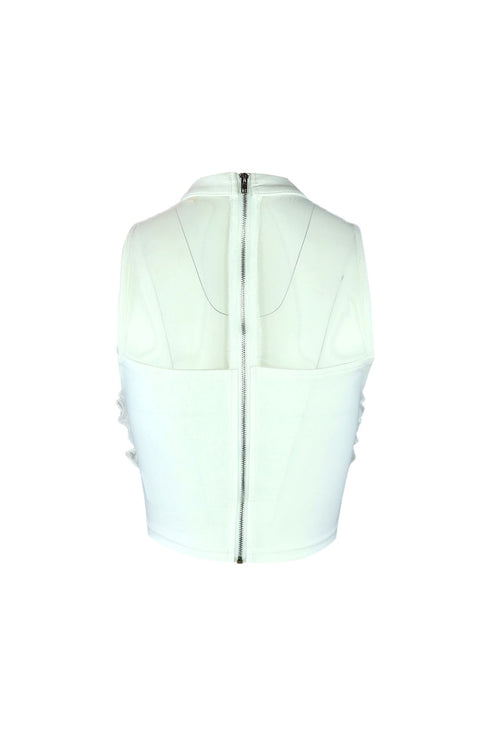 Claire Ruffle Mesh Corset Top Crop Top EDGE