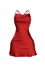Miranda Satin Cowl Neck Mini Dress