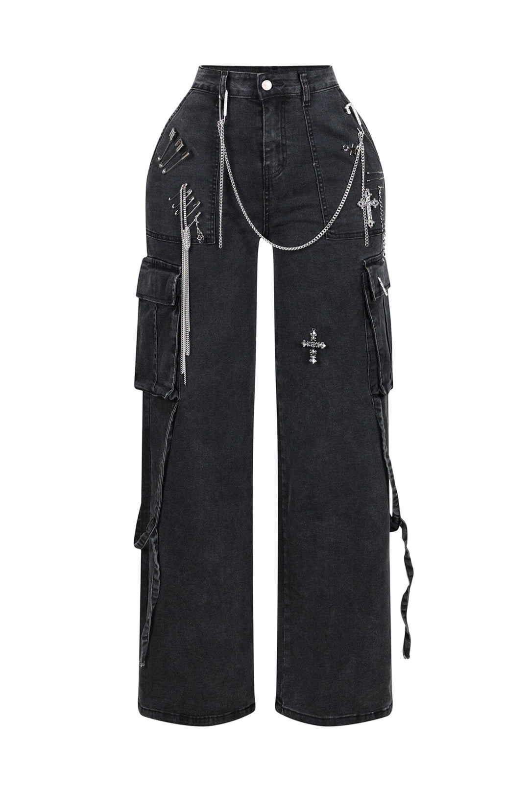Kylan Metal Trim Baggy Jeans
