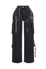 Kylan Metal Trim Baggy Jeans