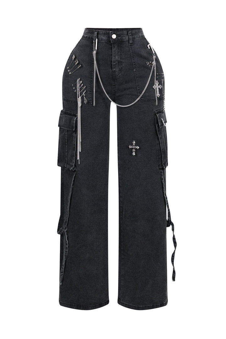 Kylan Metal Trim Baggy Jeans