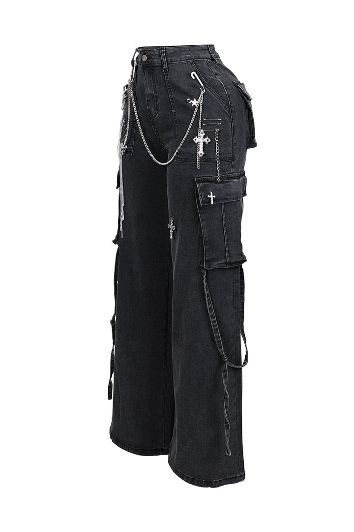 Kylan Metal Trim Baggy Jeans