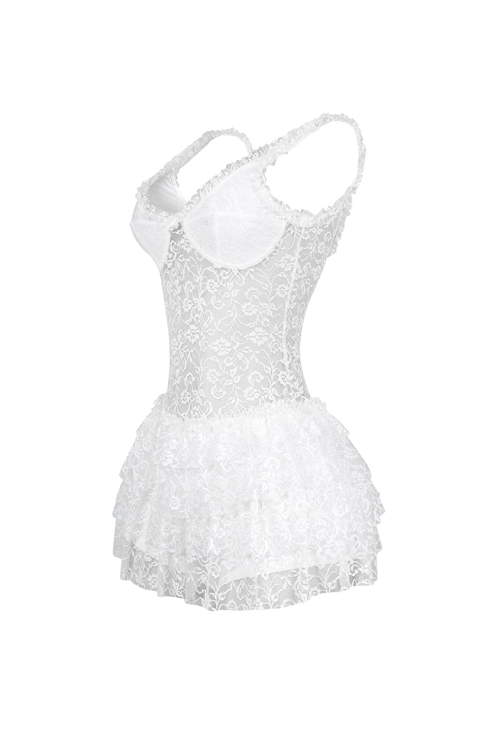 Lace Me Up Ruffle Mini Dress