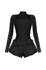 Linda Lace Long Sleeve Ruffle Romper