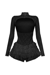 Linda Lace Long Sleeve Ruffle Romper