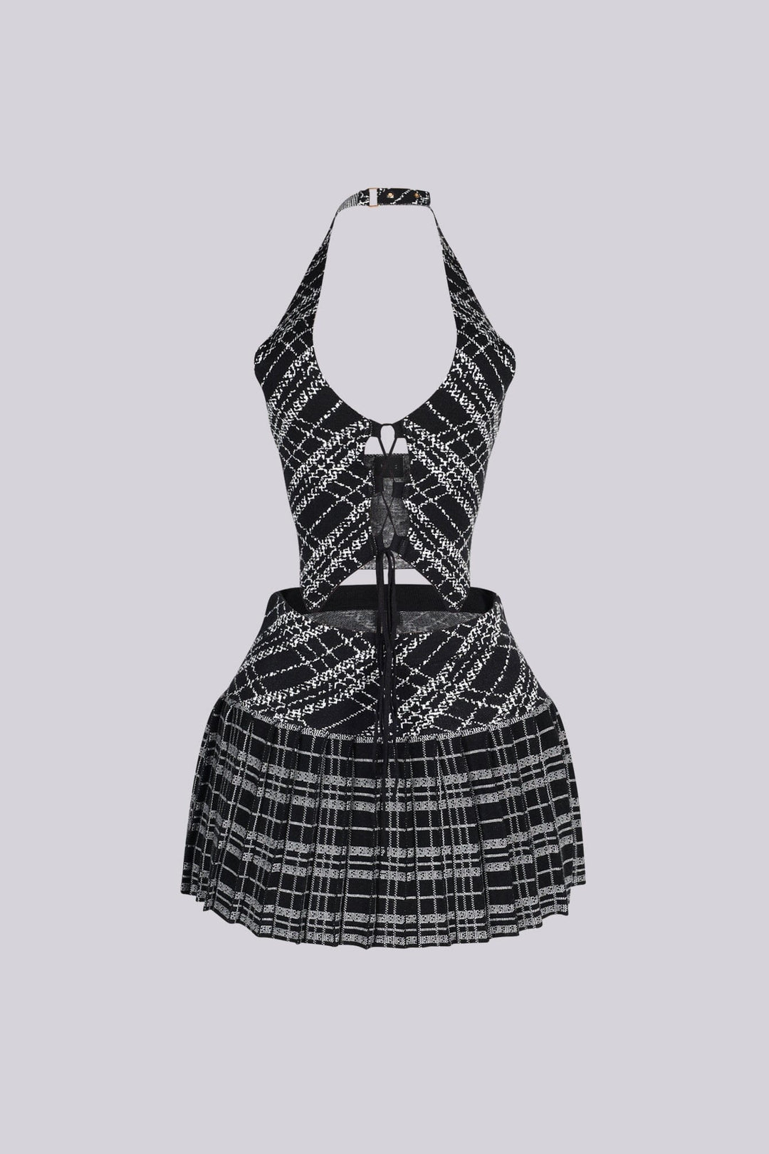 Charlotte Knit Halter Top &amp; Mini Skirt SET