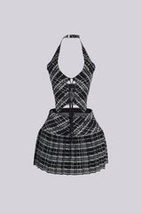 Charlotte Knit Halter Top &amp; Mini Skirt SET