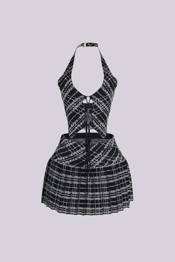 Charlotte Knit Halter Top &amp; Mini Skirt SET