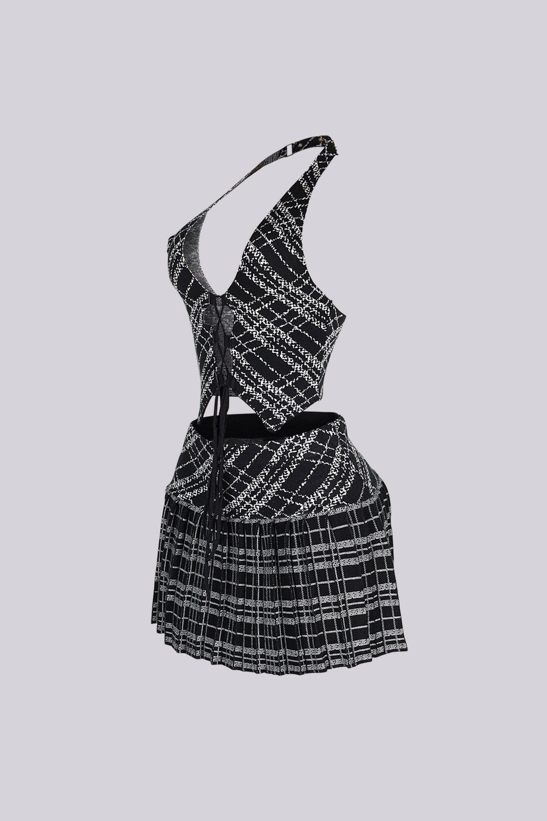 Charlotte Knit Halter Top &amp; Mini Skirt SET
