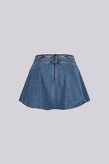 Antoinette Flare Denim Mini Skirt