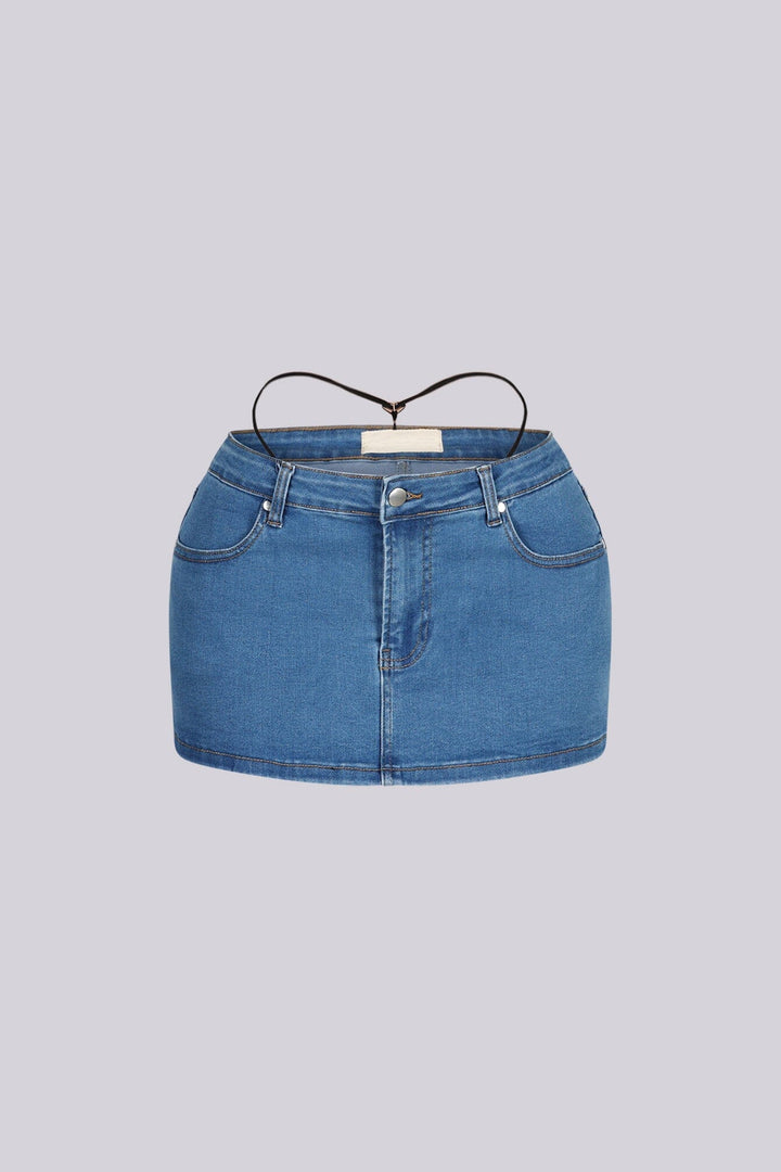 Colette Thong Denim Mini Skirt