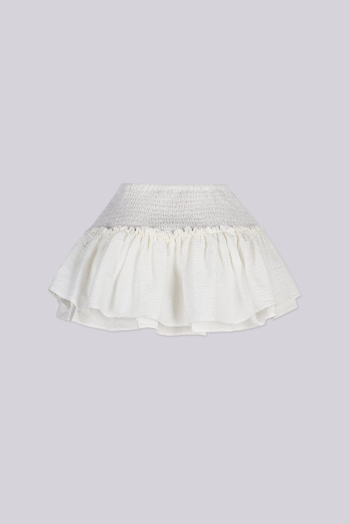 Andrea Woven Ruffle Mini Skirt