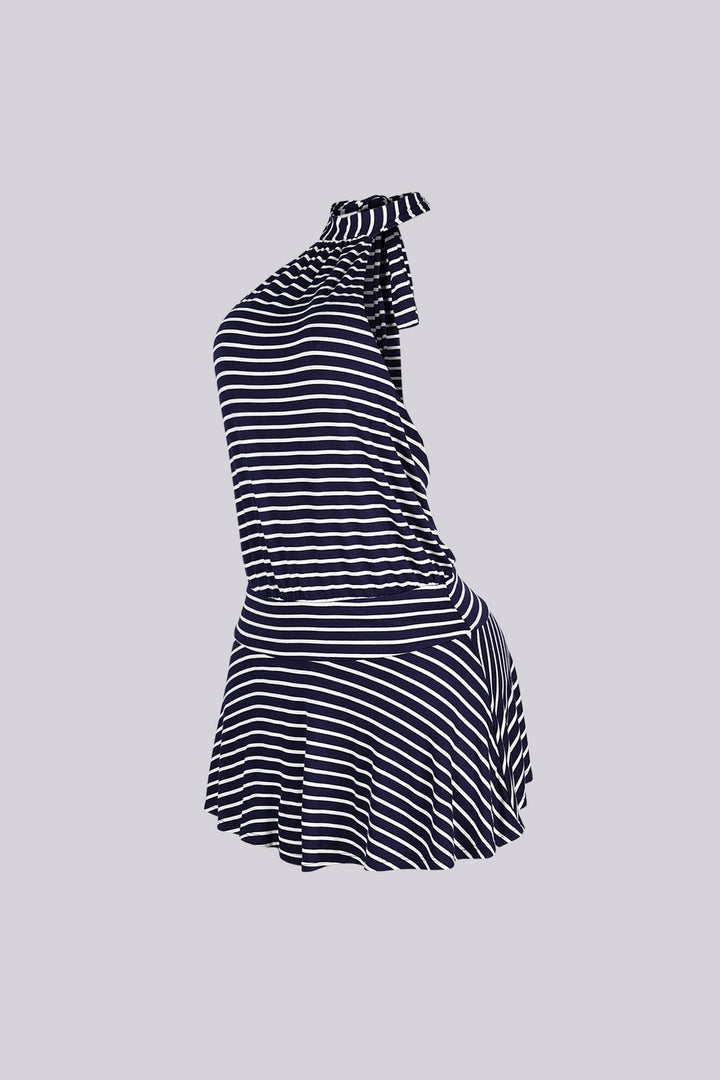 Breeze Stripe Halter Mini Dress