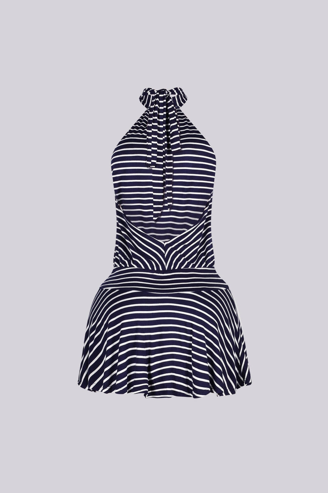 Breeze Stripe Halter Mini Dress