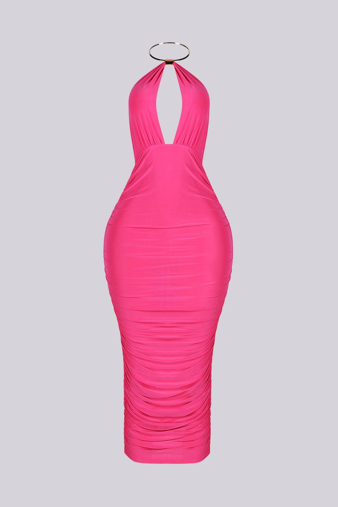 Turn Heads in Metal Choker Midi Dress