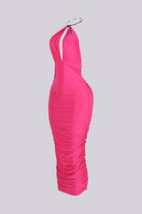 Turn Heads in Metal Choker Midi Dress