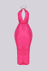 Turn Heads in Metal Choker Midi Dress