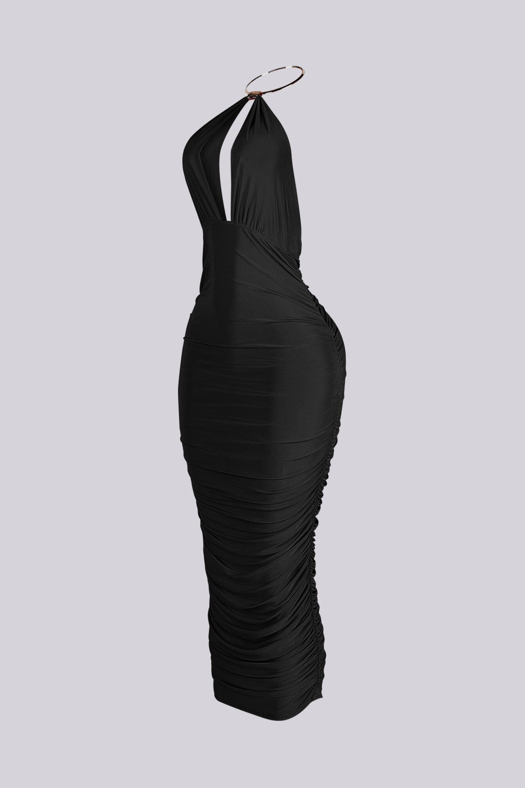Turn Heads in Metal Choker Midi Dress
