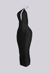 Turn Heads in Metal Choker Midi Dress