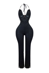 Darla Lace Halter Cut Out Jumpsuit