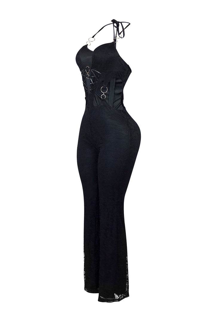 Darla Lace Halter Cut Out Jumpsuit