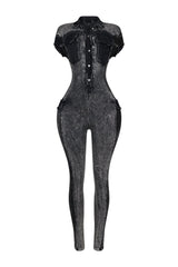 Cady Mineral Washed Frayed Jumpsuit
