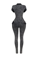 Cady Mineral Washed Frayed Jumpsuit
