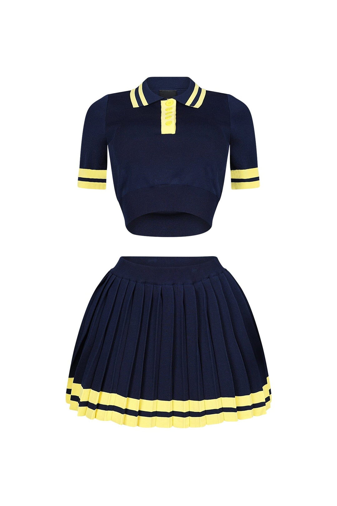 Martina Tennis Collared Knit Top &amp; Skirt SET