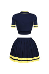 Martina Tennis Collared Knit Top &amp; Skirt SET