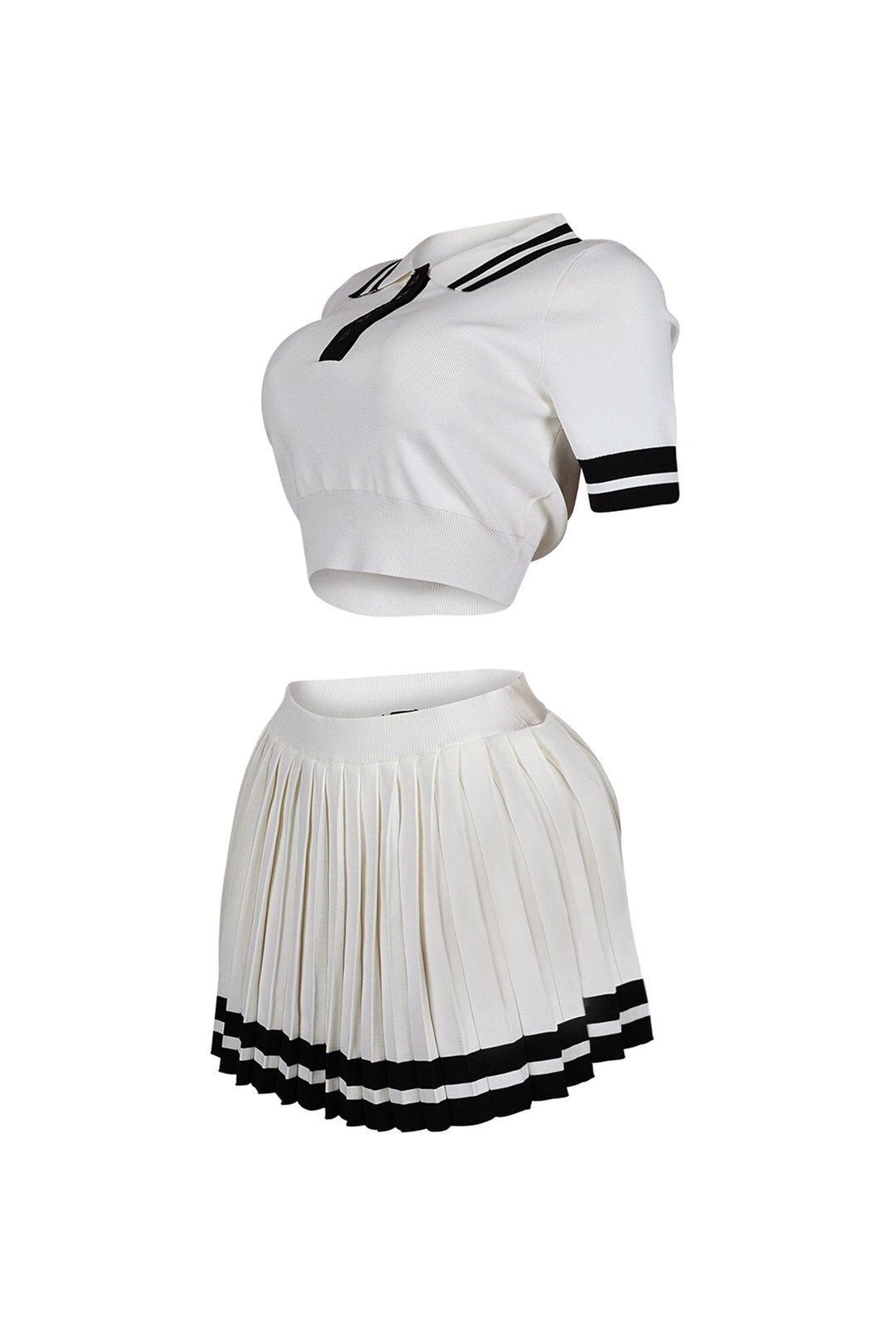 Martina Tennis Collared Knit Top &amp; Skirt SET