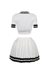 Martina Tennis Collared Knit Top &amp; Skirt SET