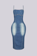 Ava Contour Denim Midi Dress